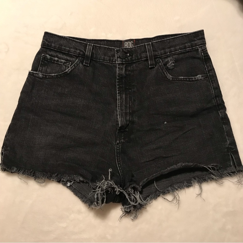 BDG Girlfriend High-Waist Black Denim Shorts